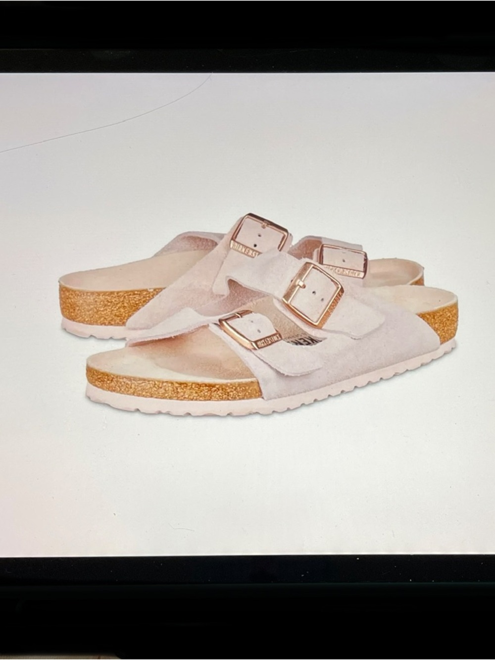 Birkenstock Arizona Suede Leather Sandals Light Rose - Picture 3 of 9